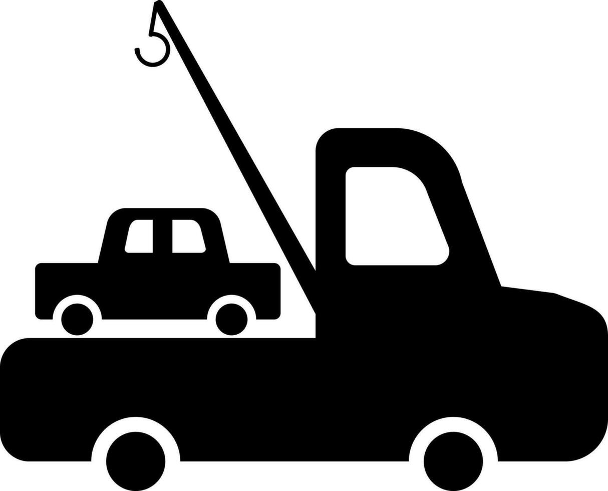 Flat illustration of tow truck icon or symbol. vector