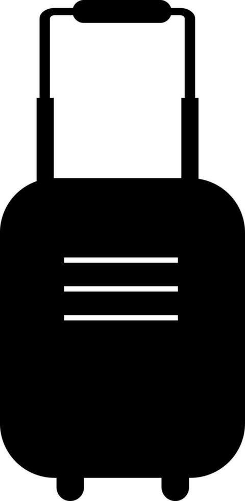 Glyph illustration of trolly bag icon. vector