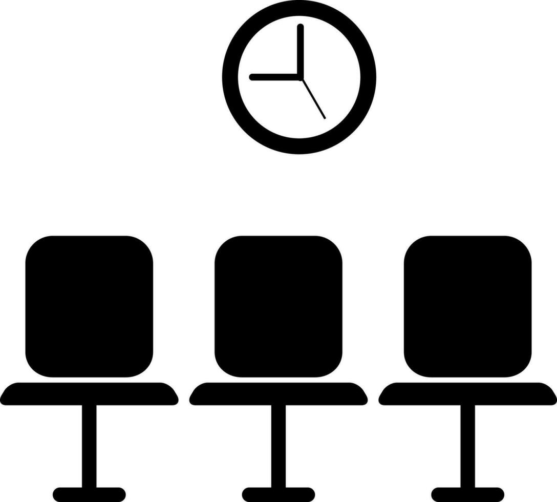 Illustration of waiting glyph icon. vector