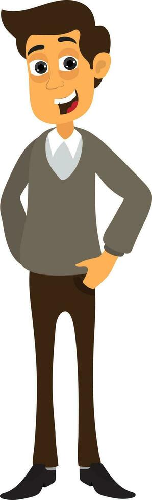 Business man with stylish pose. vector