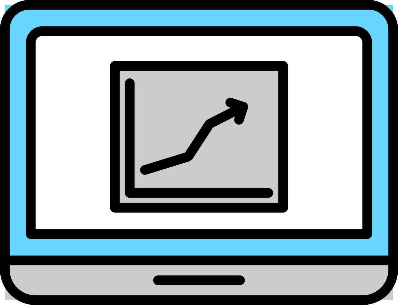 ilustración de ordenador portátil demostración crecimiento cuadro. vector