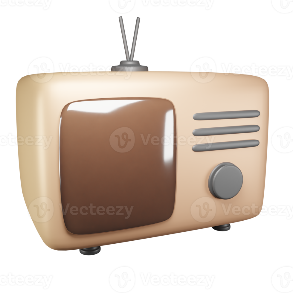 old analog tv rendering png