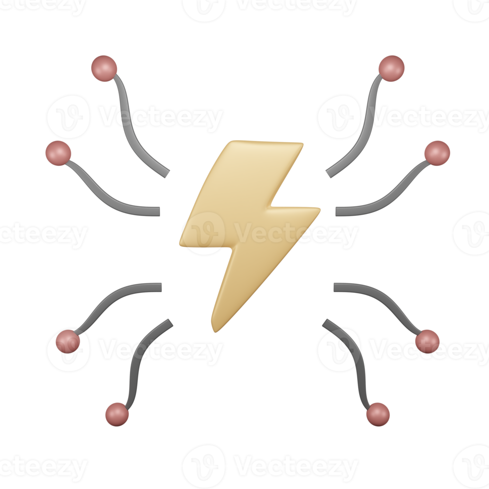 eléctrico red 3d representación png