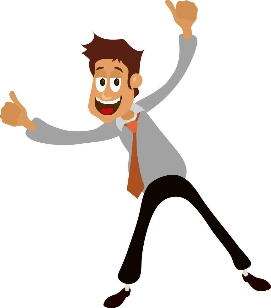 Cartoon character of cheerful businessman. vector