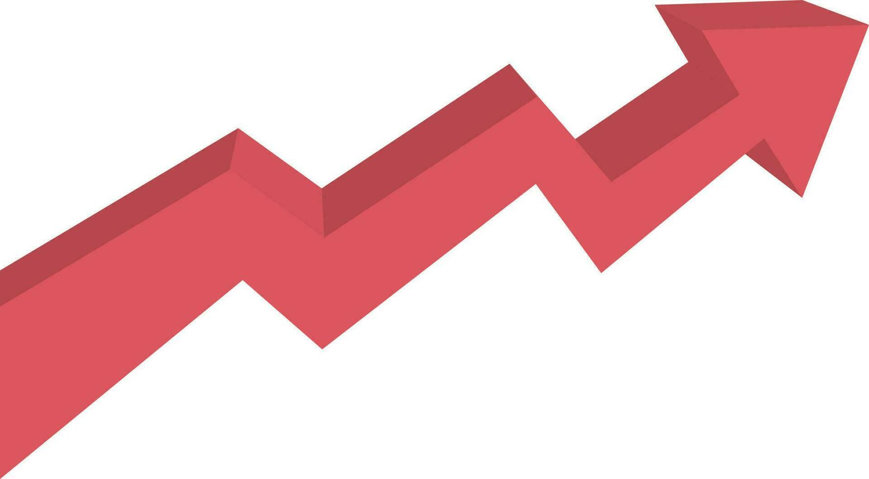 3D infographic icon of a growth arrow. vector