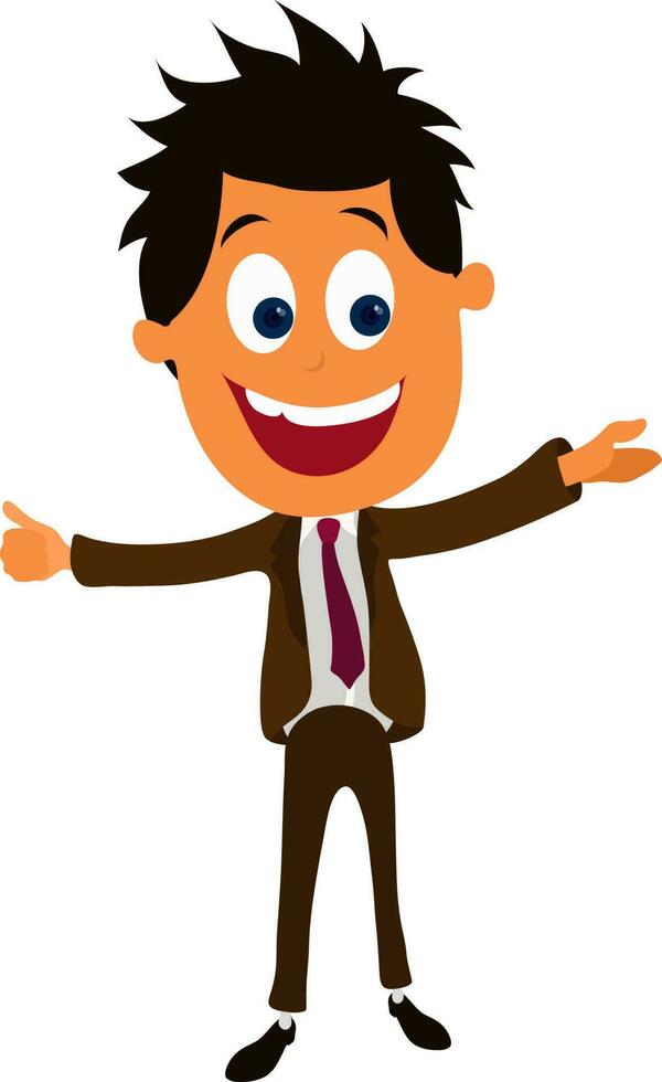 Cartoon character of a funny businessman. vector