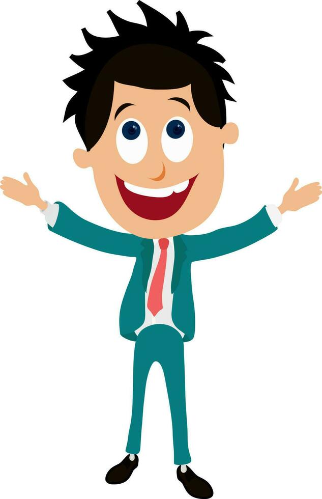 dibujos animados personaje de un contento empresario. vector