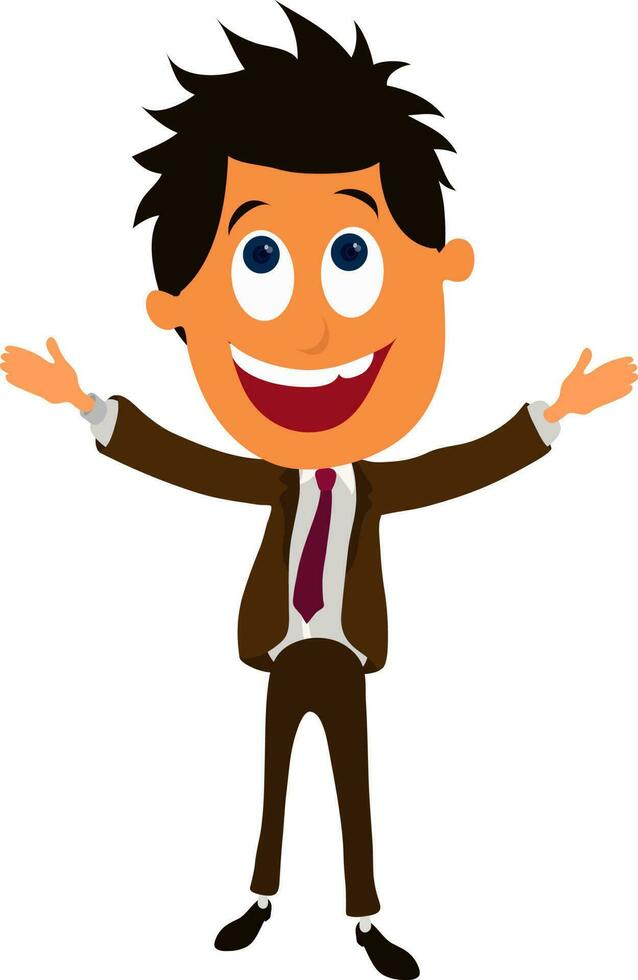 Cartoon character of a joyful businessman. vector