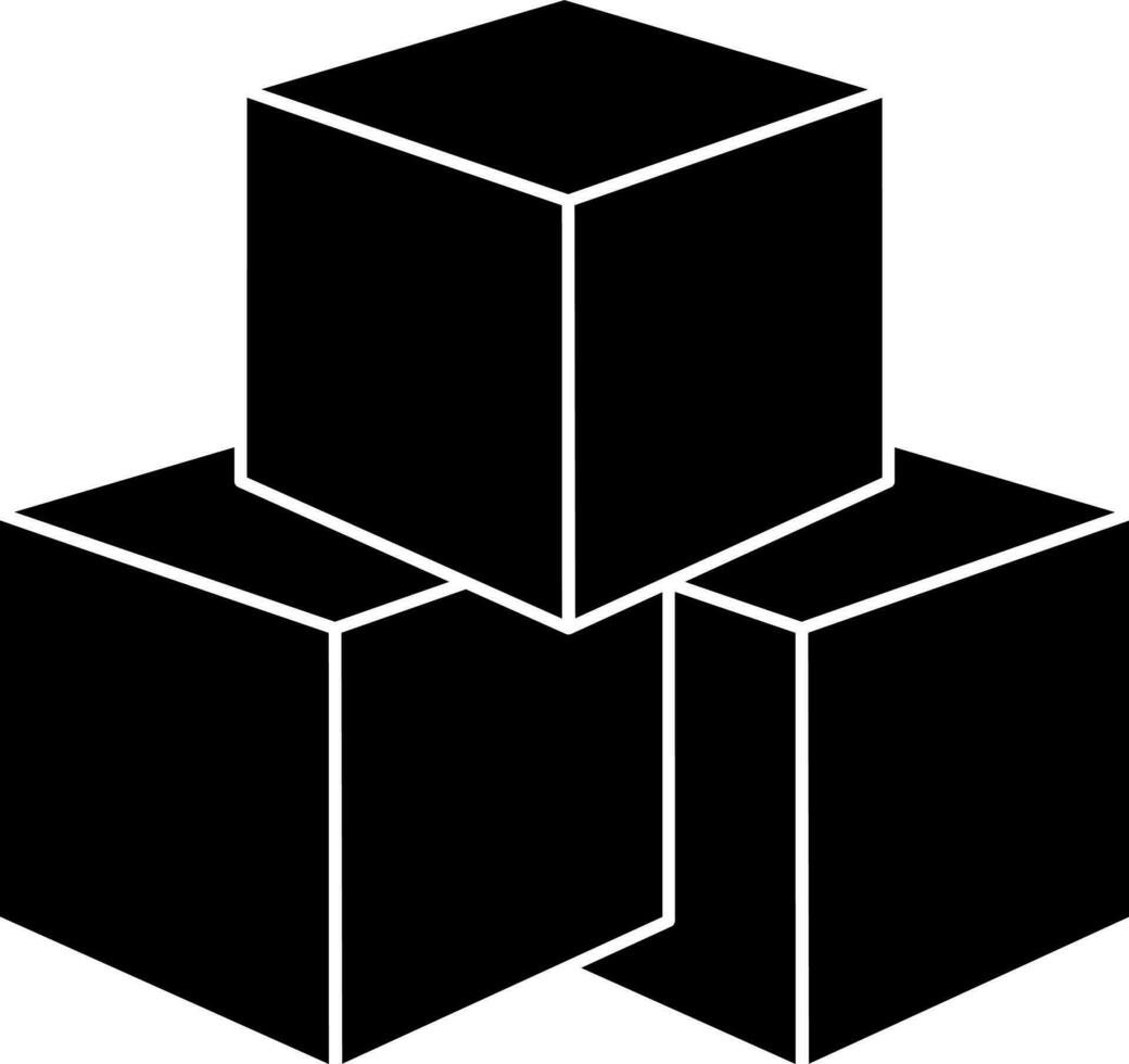 Vector box icon in glyph style.