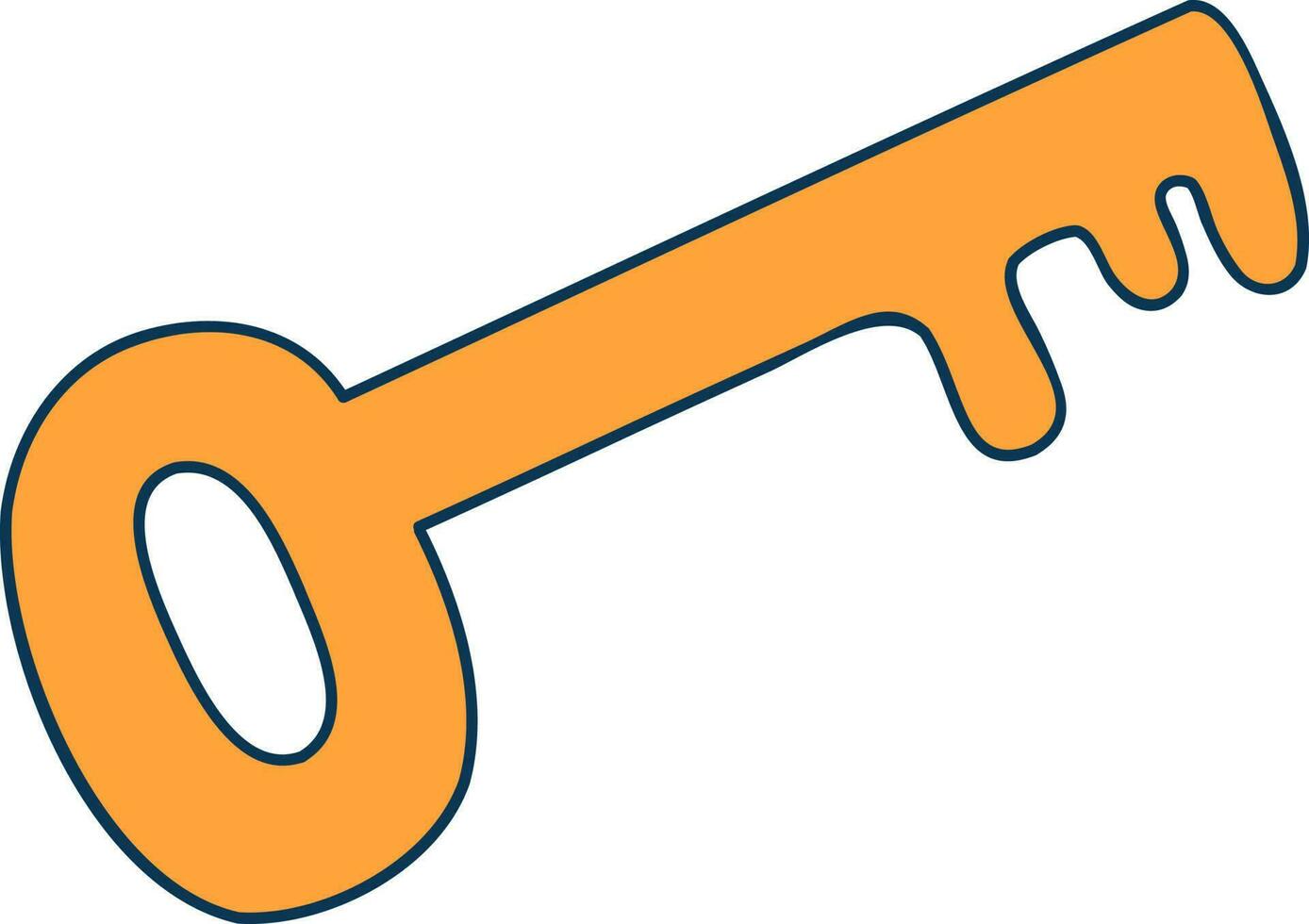 Flat illustration of key. vector