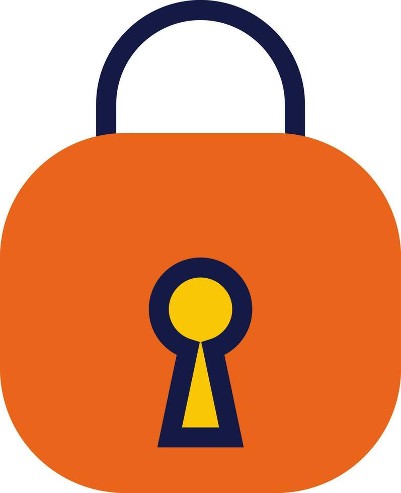 Flat illustration of a lock icon. vector