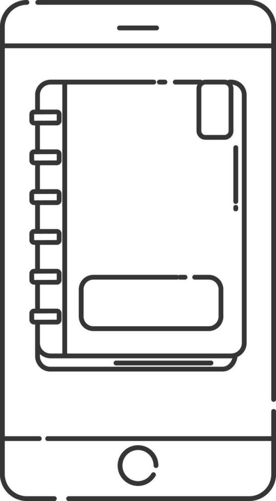 ilustración de e-learning desde teléfono inteligente plano icono. vector