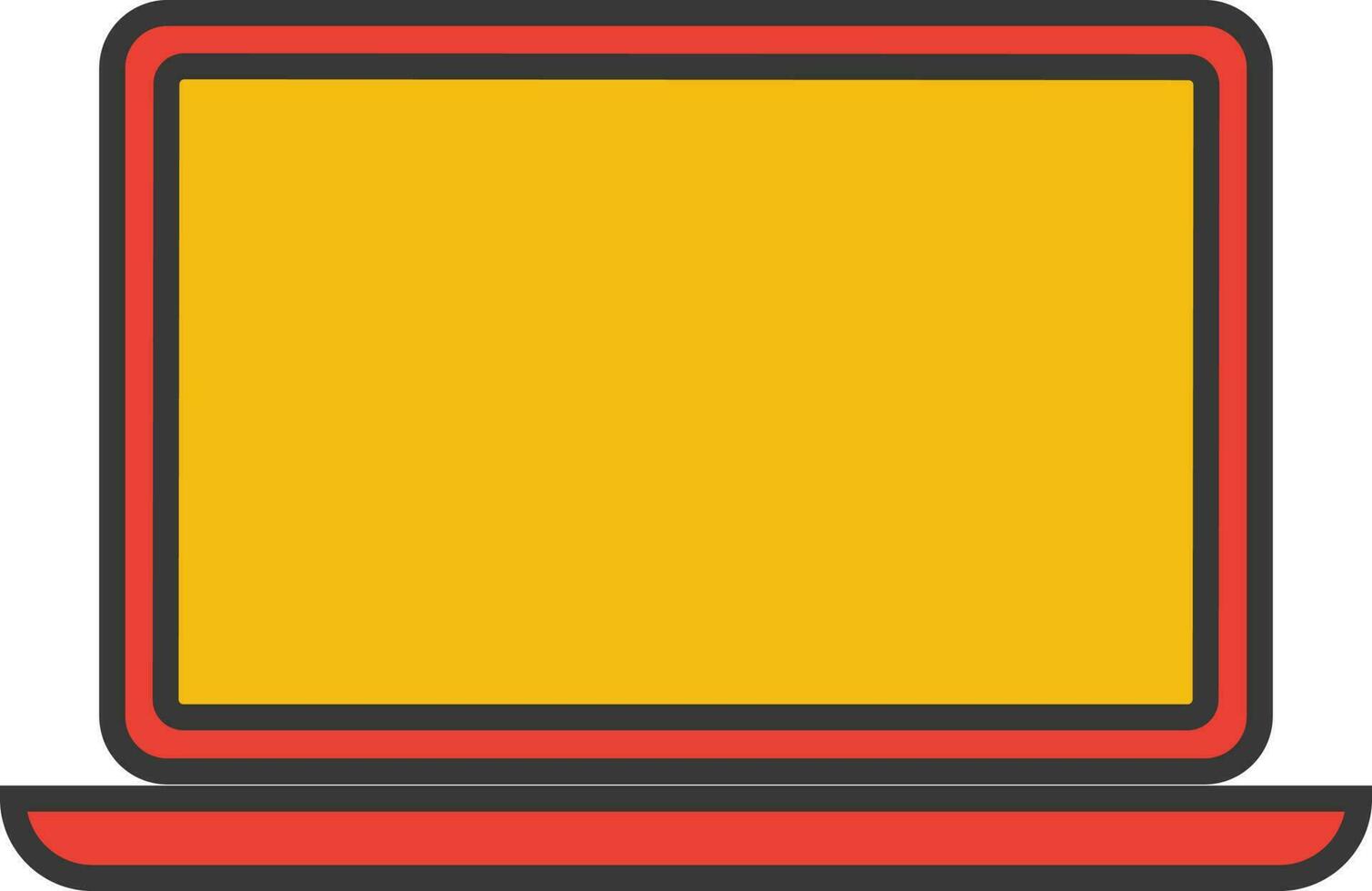 Flat illustration of a open laptop. vector