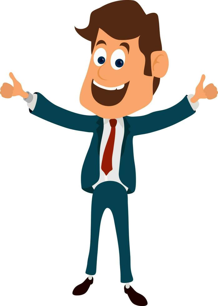 Cartoon character of a happy businessman. vector