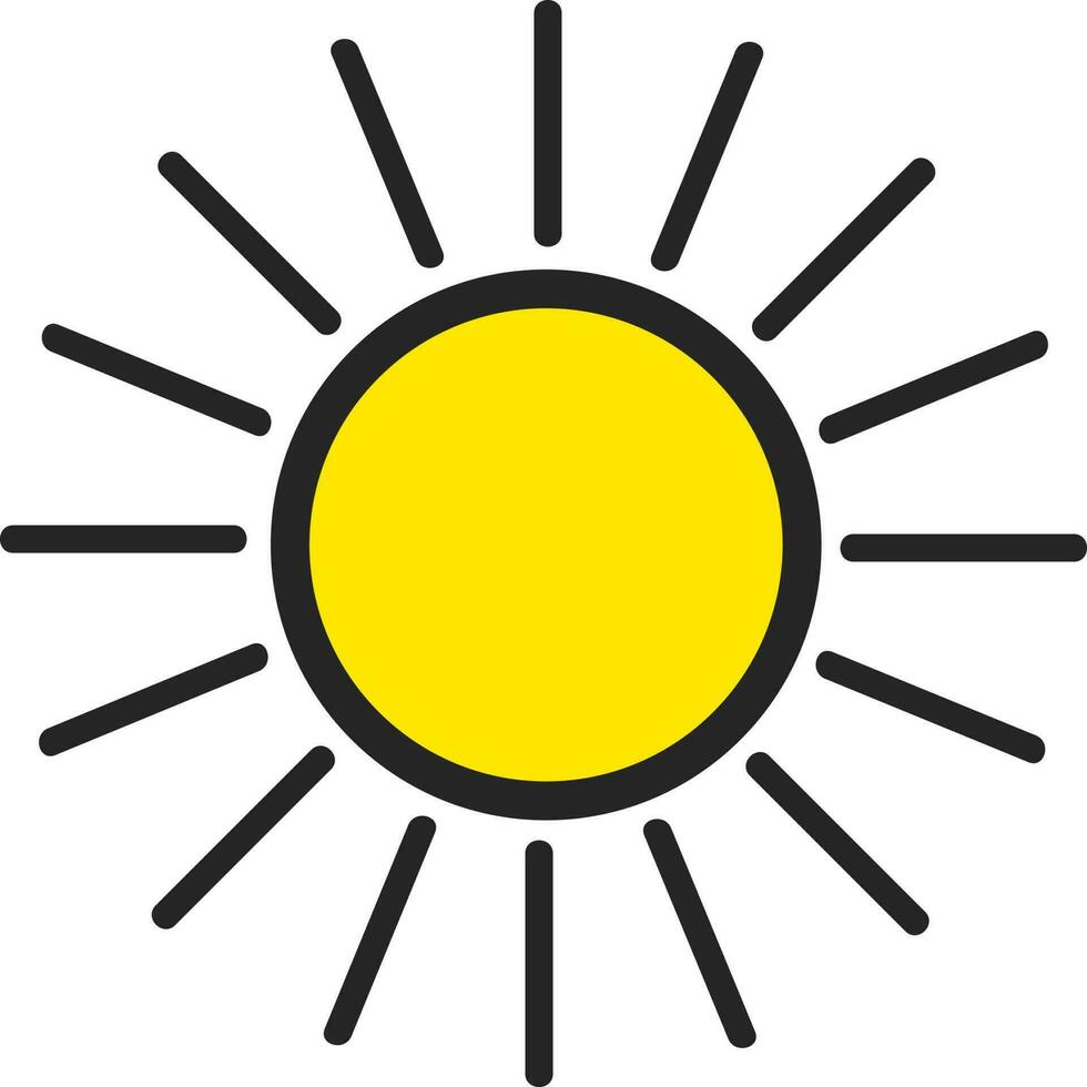 Flat illustration of a sun. vector
