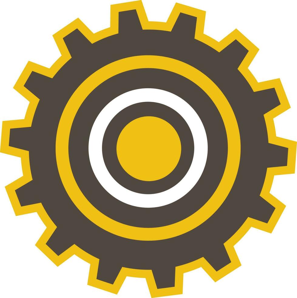 Flat style icon of a cogwheel. vector