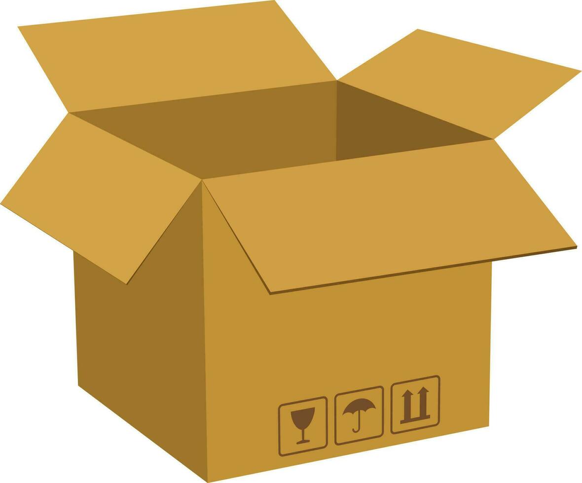 3D style open box illustration. vector