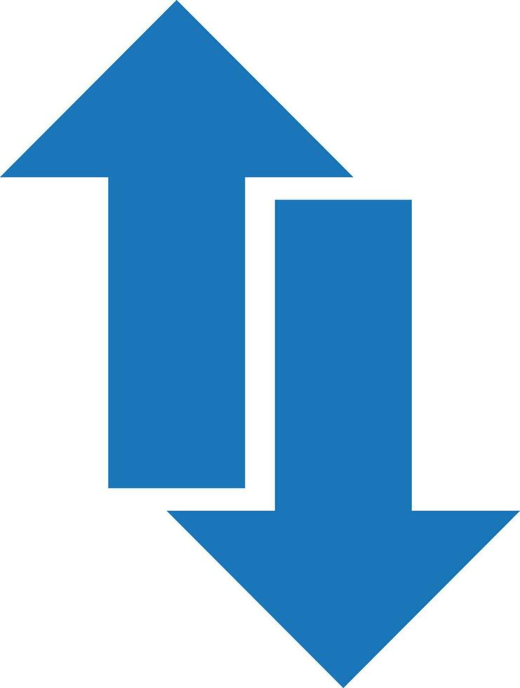 Flat style upward and downward arrow icon. vector