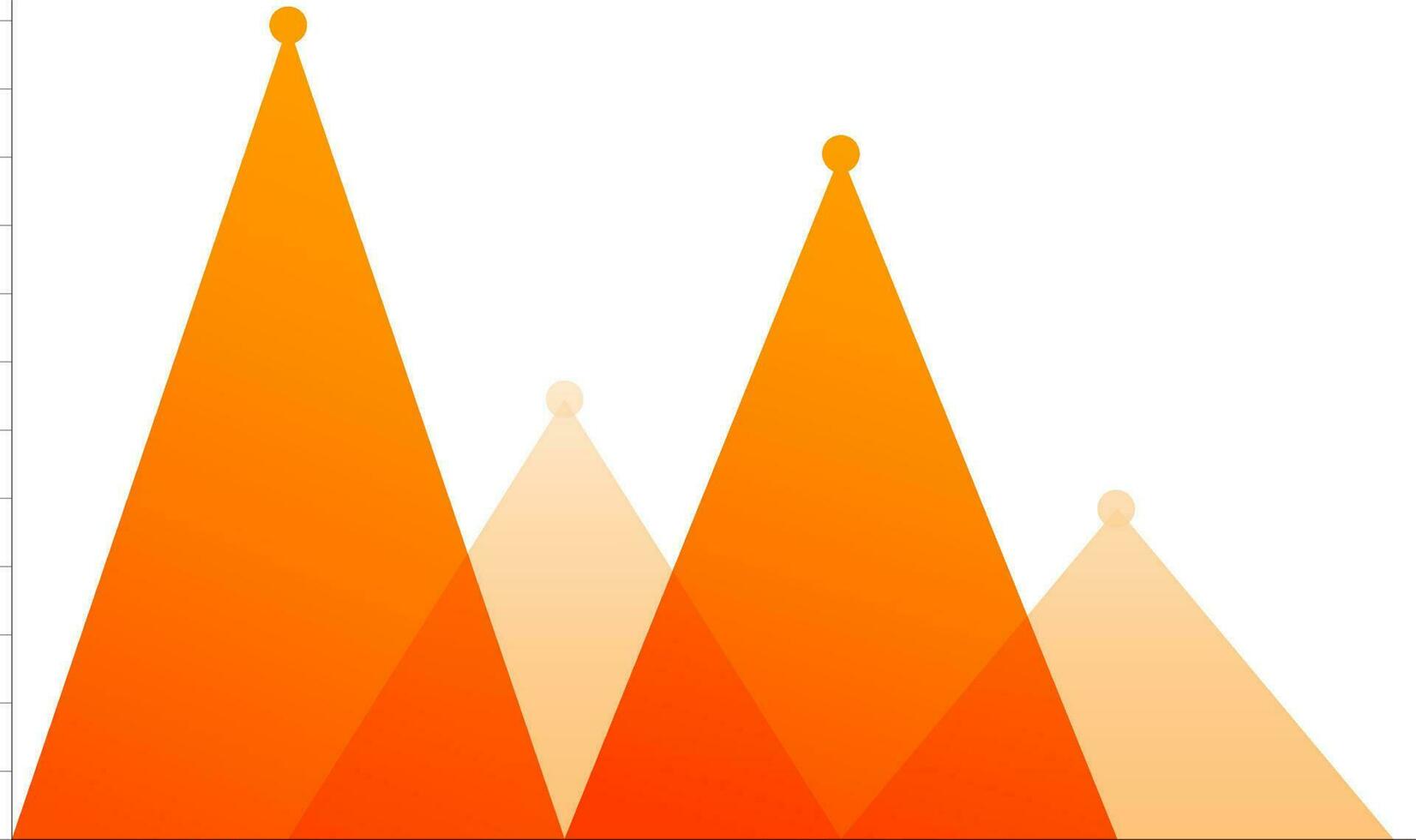 Glossy orange statistical graph infographic element. vector