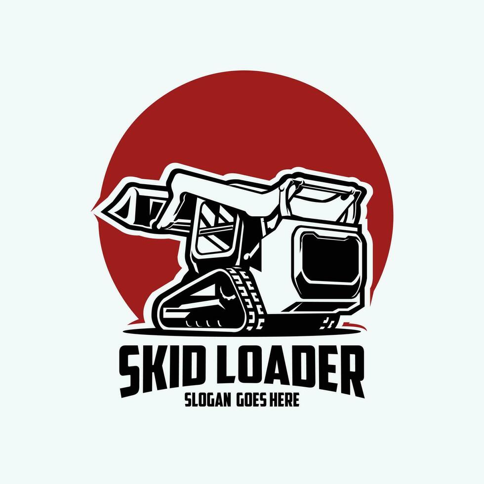 Skid Steer Loader Logo Vector Art Illustration Design. Best for Stickers and Industrial Company Logo