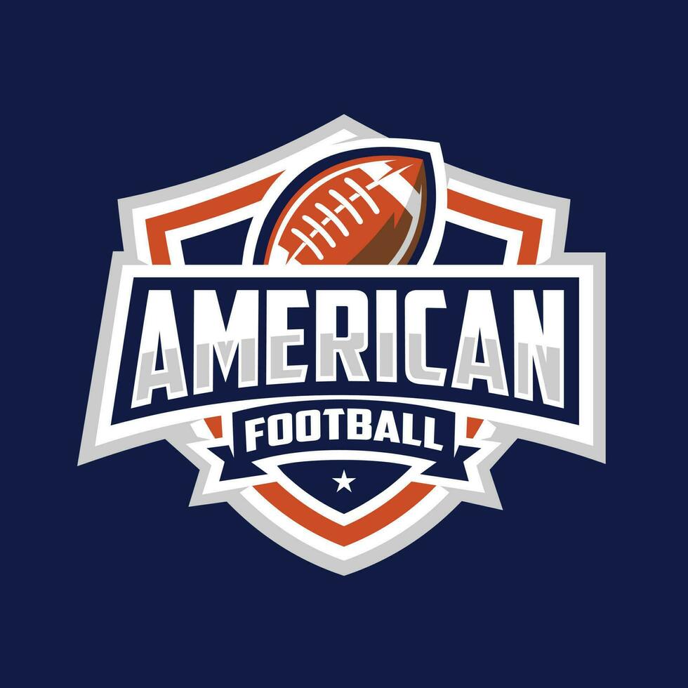 American Football Vector Art Logo Design Isolated. Best for Sticker and Thirt Mockup Design