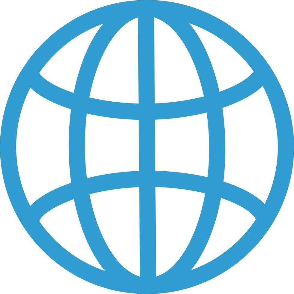 Flat style globe line icon. vector