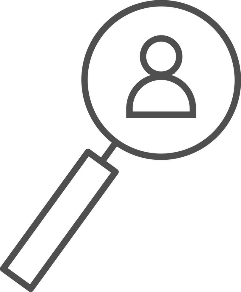 job search icon in line art. vector