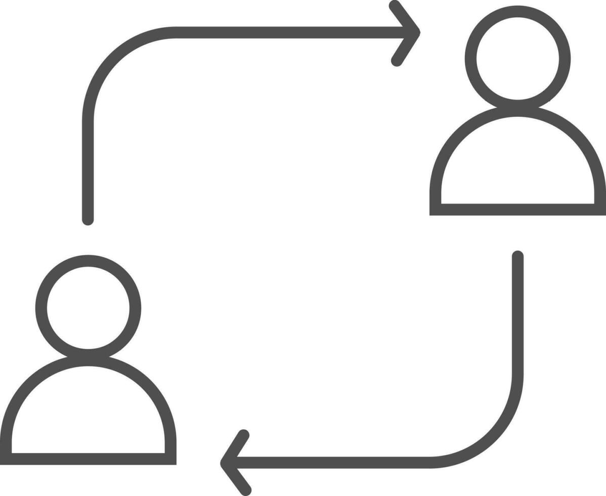 Illustration of sharing icon in line art. vector