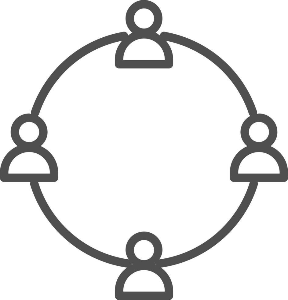 Illustration of collaboration icon in line art. vector