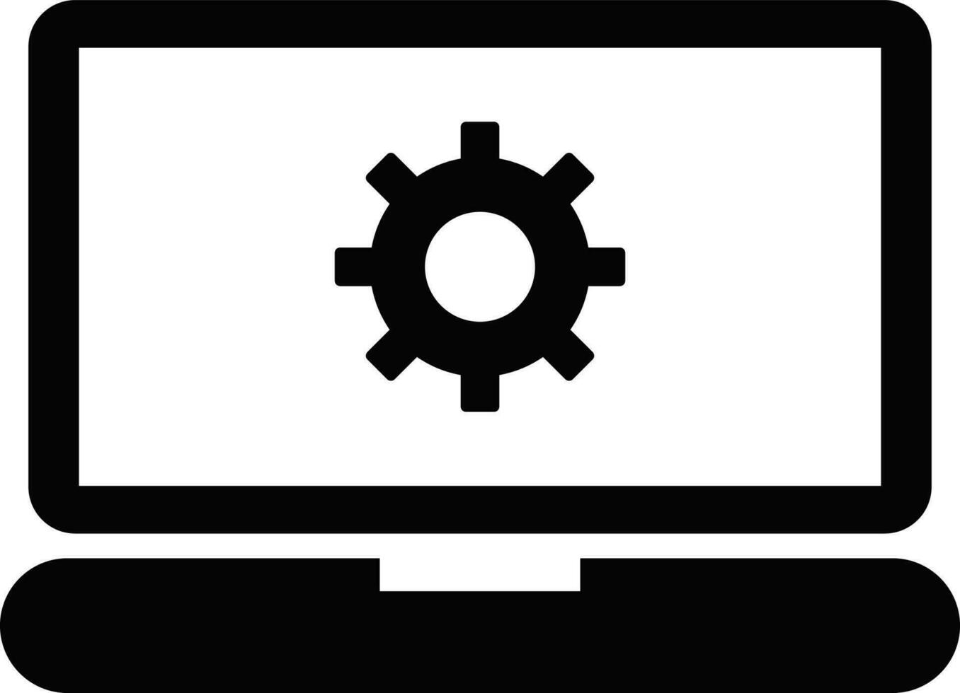 Vector icon of computer setting in glyph style.