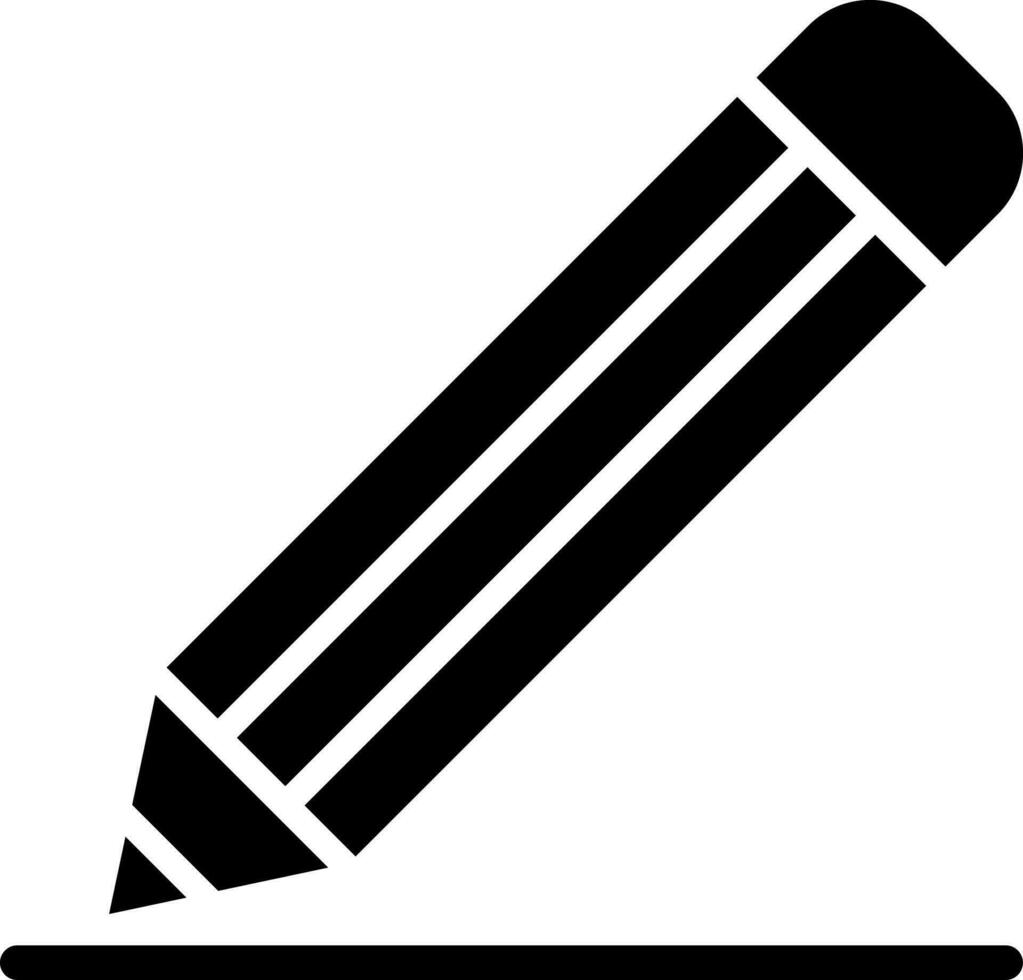 Isolated pencil icon in glyph style. vector