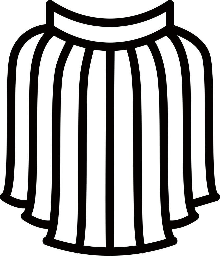 Line art illustration of skirt icon. vector