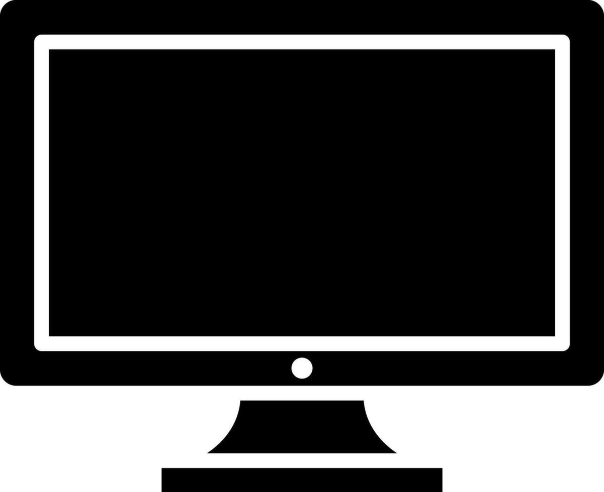 Illustration of computer monitor flat icon. vector