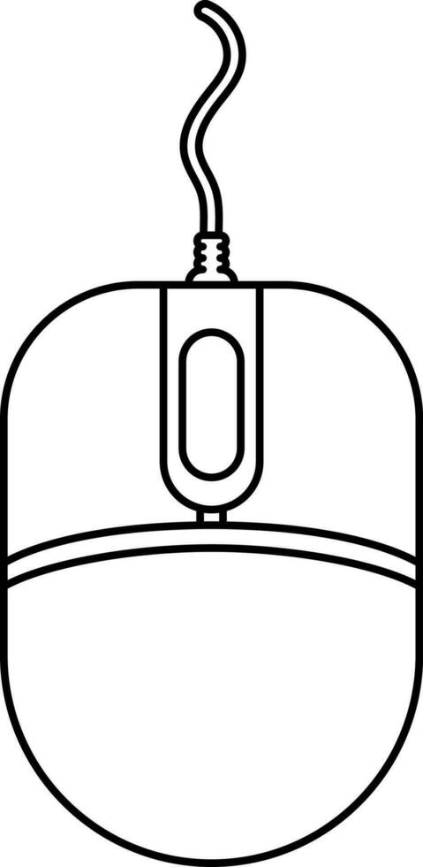 Mouse icon with wire in isolated. vector