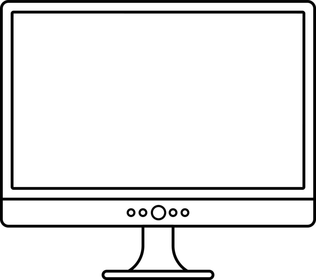 Icon of led television or monitor in stroke. vector