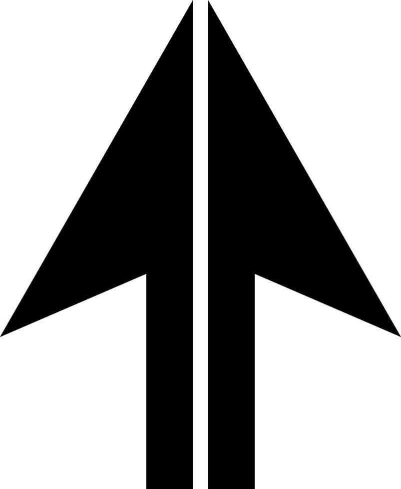Navigation arrow icon in glyph style. vector