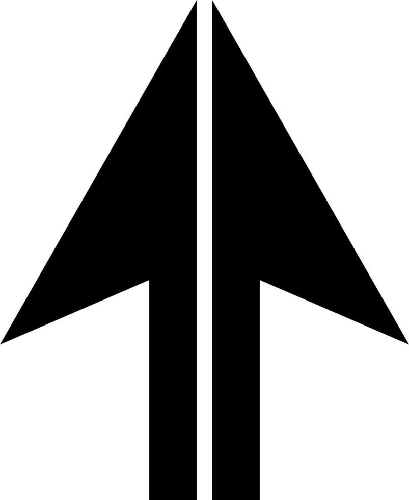 Navigation arrow icon in glyph style. vector