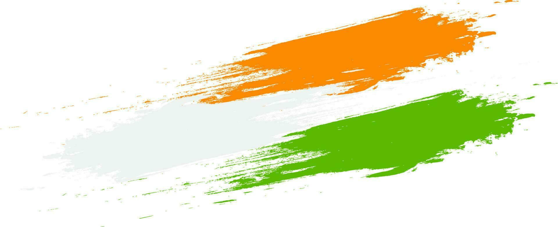 Brush stroke illustration of Indian Flag color. vector