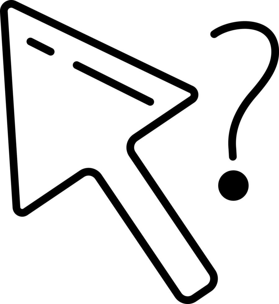 Cursor icon with question mark. vector