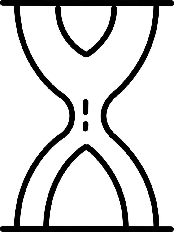 Black and white hourglass. vector