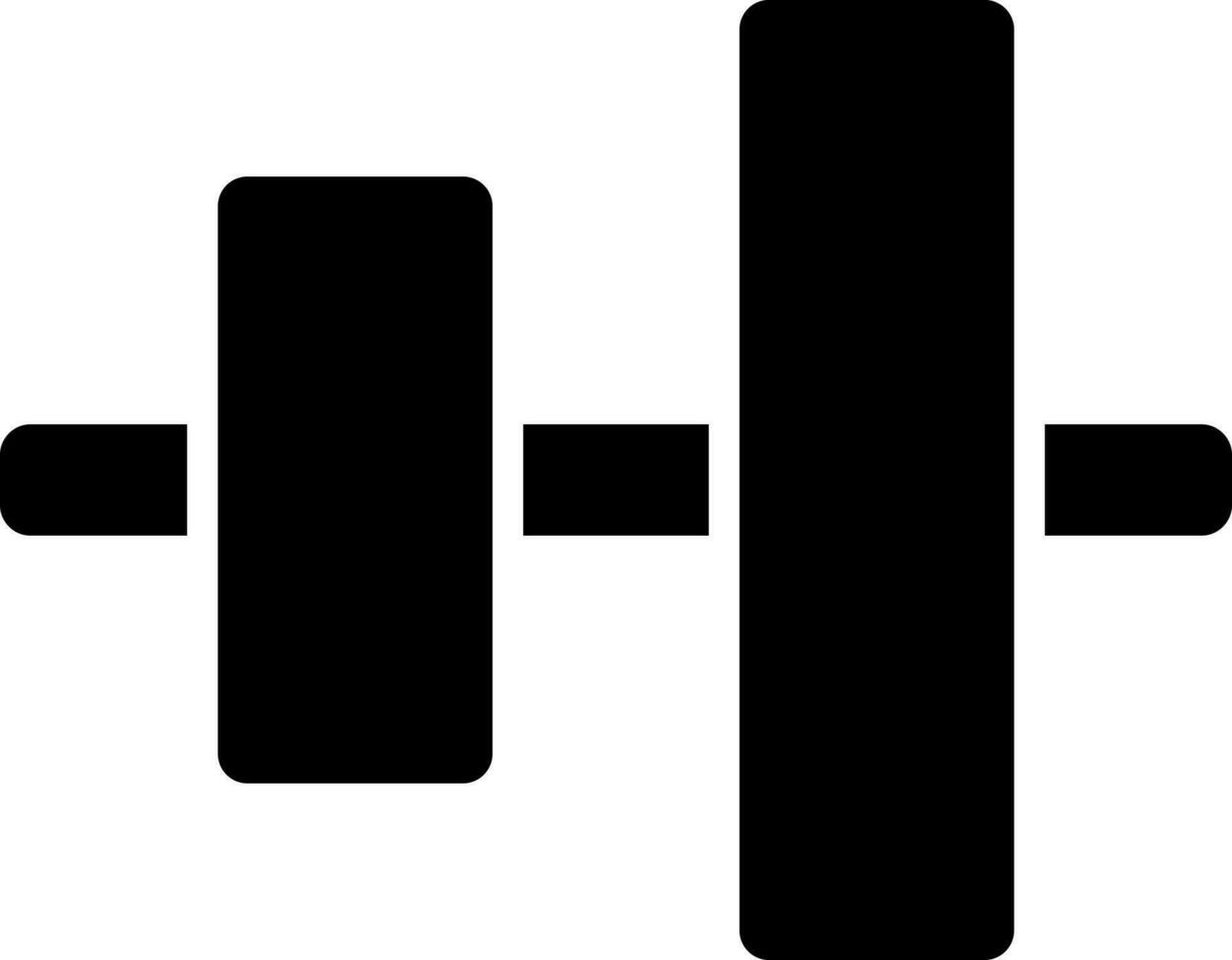 Vertical alignment icon in glyph style. vector