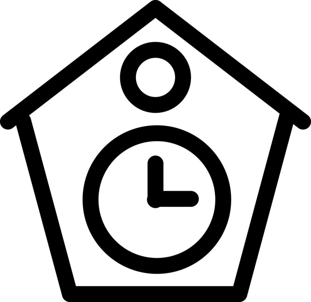 reloj hogar icono en Delgado línea Arte. vector