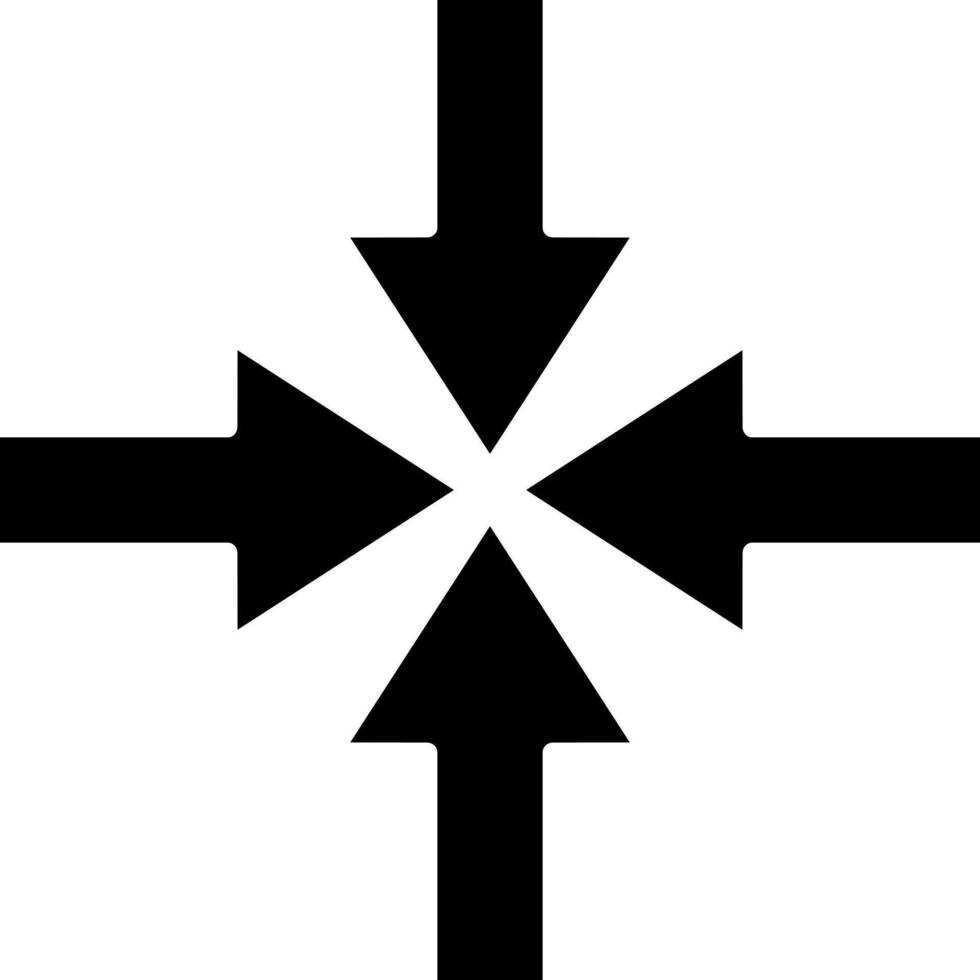 Navigation arrow icon in glyph style. vector