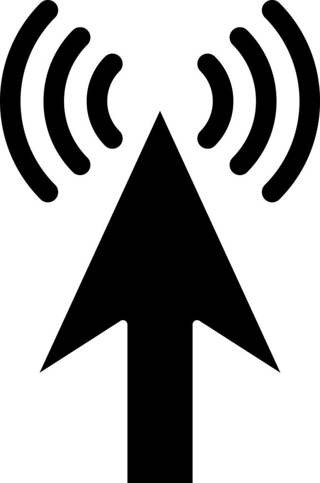 Wifi incrementar icono en glifo estilo. vector