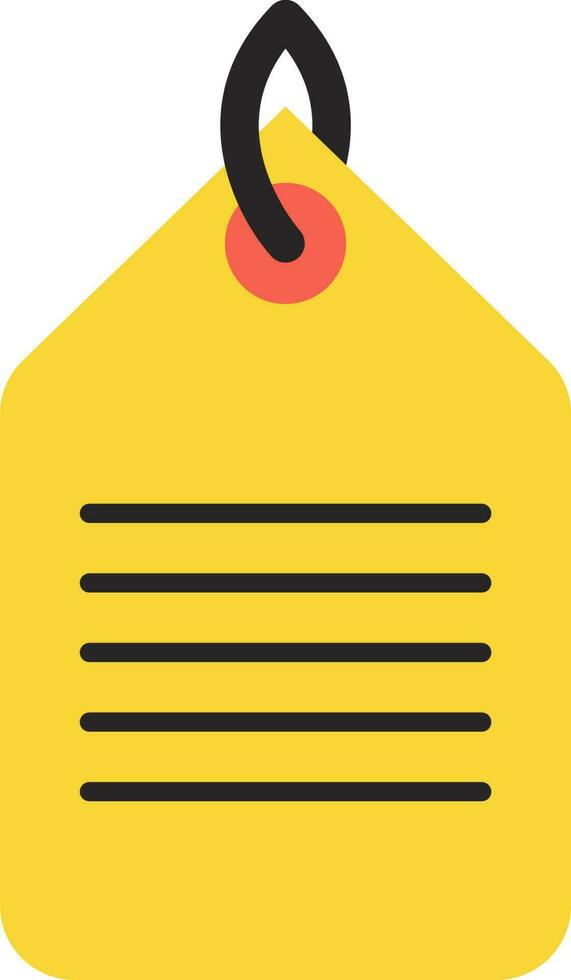 Illustration of a yellow tag. vector