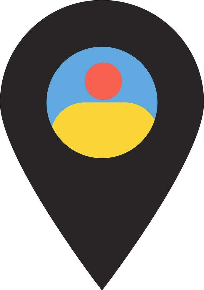 Flat style human in map pin. vector