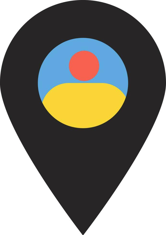 Flat style human in map pin. vector
