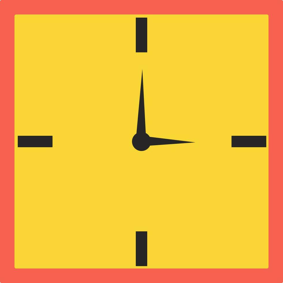 Yellow watch in flat style. vector