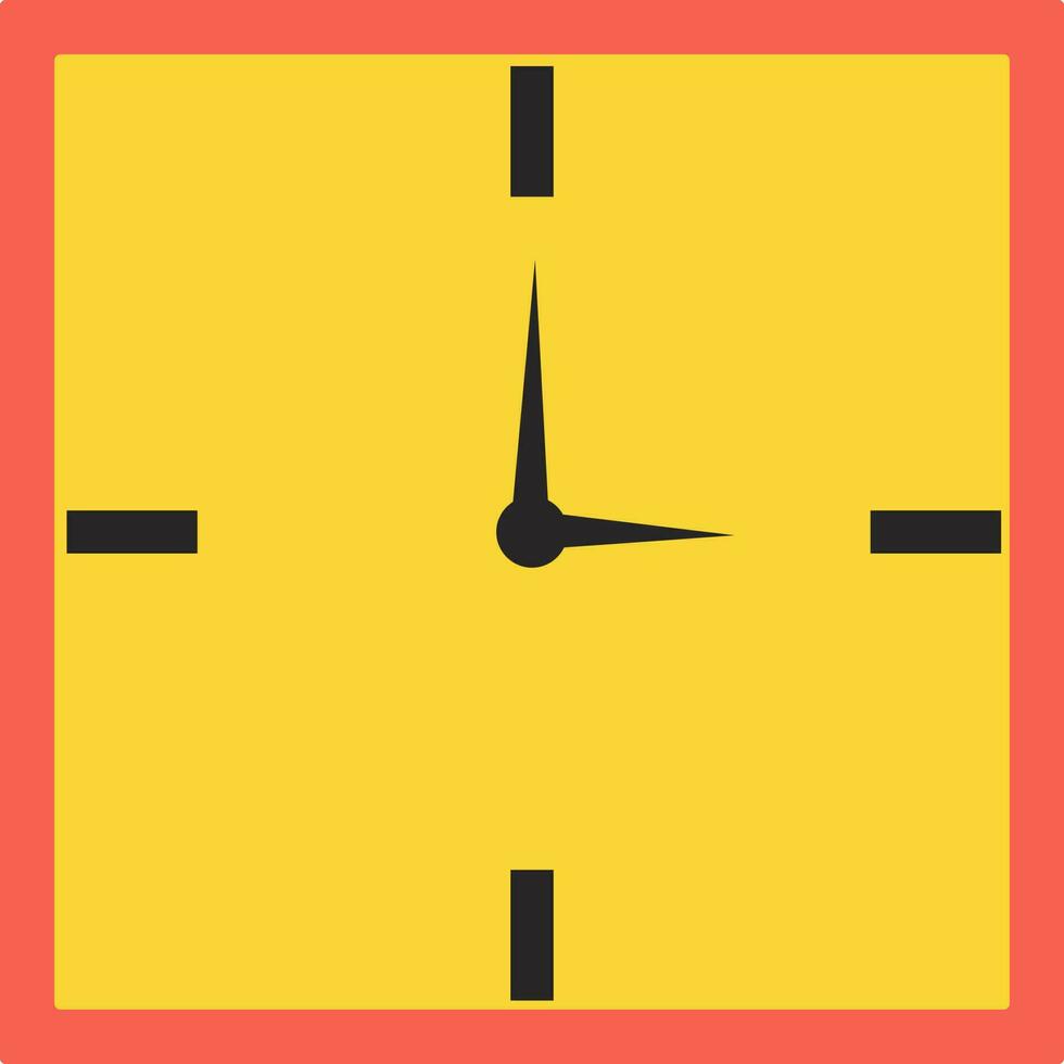 amarillo reloj en plano estilo. vector