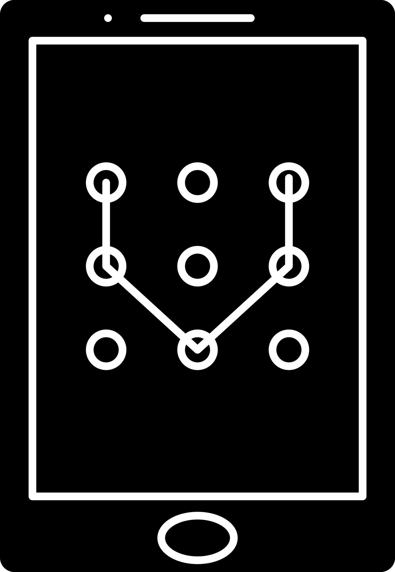 Illustration of mobile pattern lock glyph icon. 24286637 Vector Art at